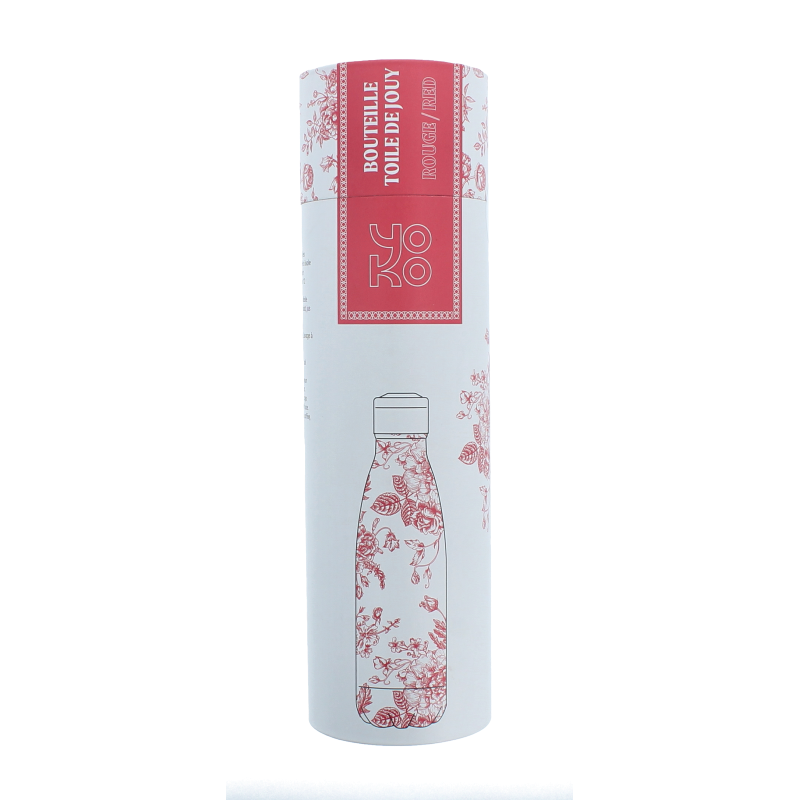 Yoko Drinkfles Toile de Jouy red isotherm 500ml 1 Stuks