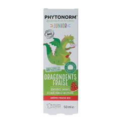 Phytonorm Dragondent tandpasta kind aardbei 50 Milliliter