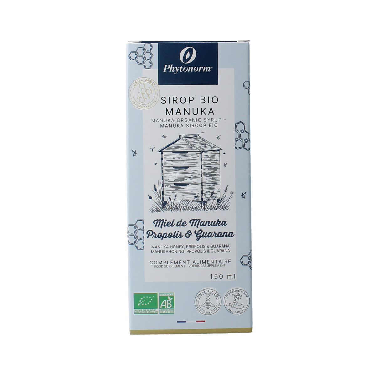 Phytonorm Manukahoning propolis & guarana siroop bio 150.00 Milliliter