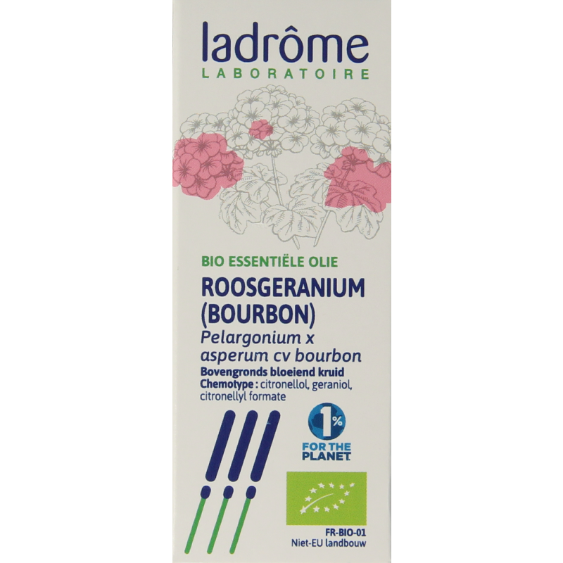 Ladrome Roos geranium olie bio 10.00 Milliliter