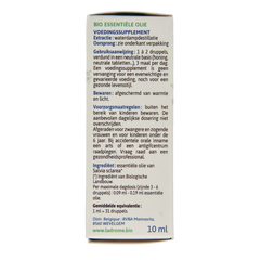 Ladrome Scharlei olie bio 10 Milliliter