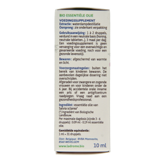 Ladrome Scharlei olie bio 10.00 Milliliter