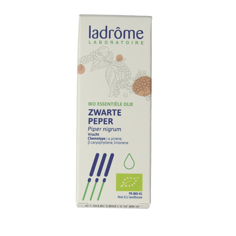 Ladrome Zwarte peper olie bio 10 Milliliter