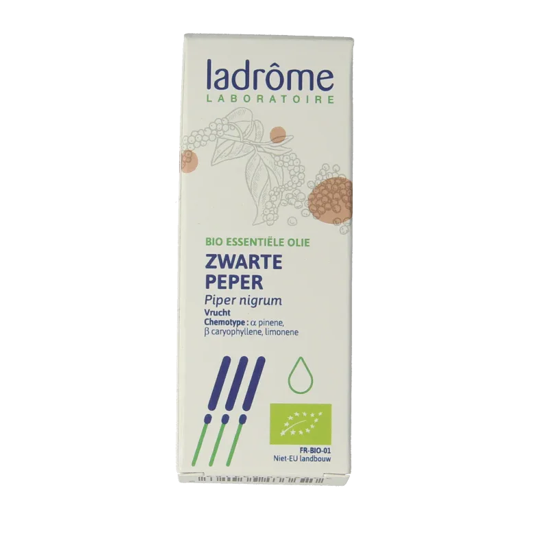 Ladrome Zwarte peper olie bio 10 Milliliter