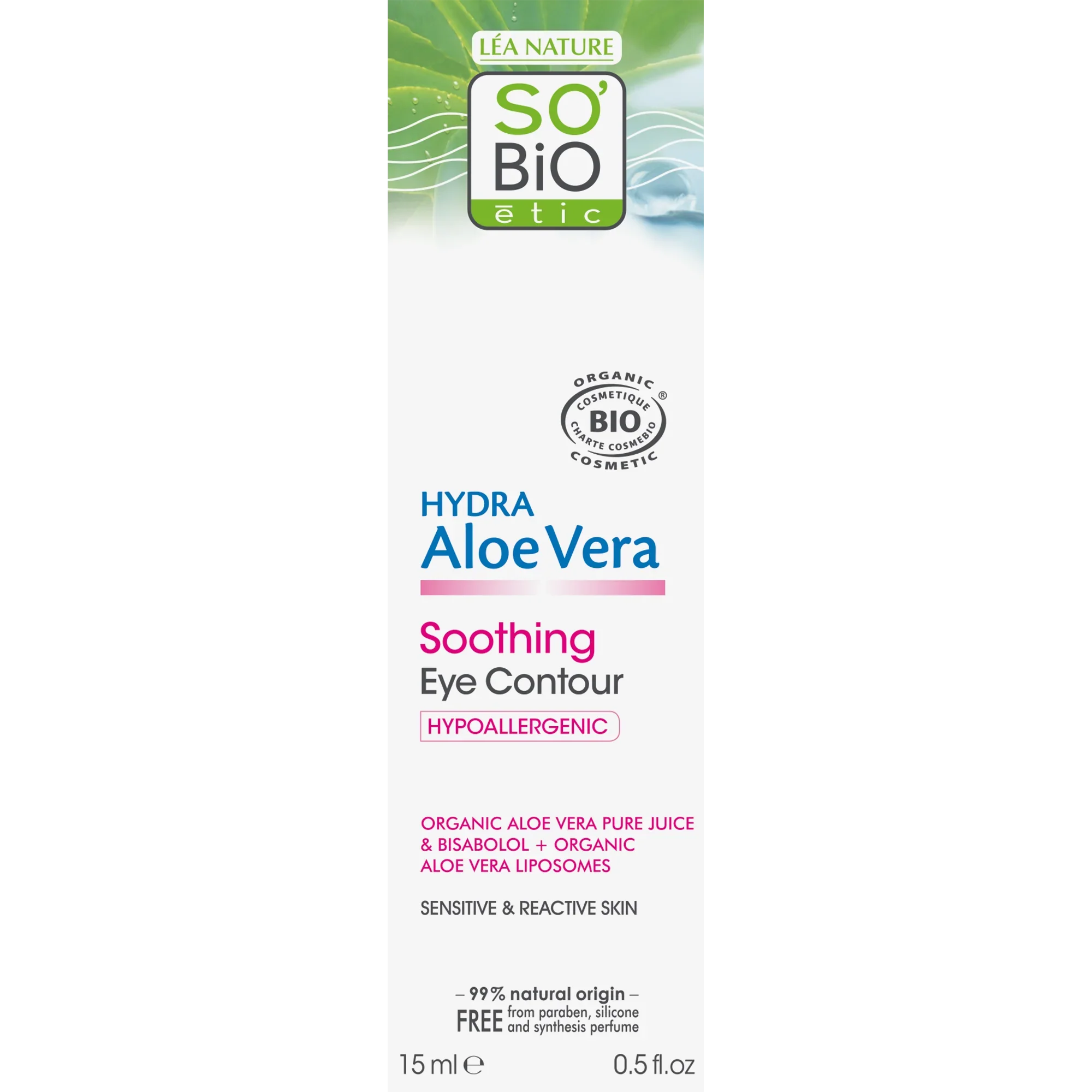 So Bio Etic Aloe vera eyecontour cream 15 Milliliter