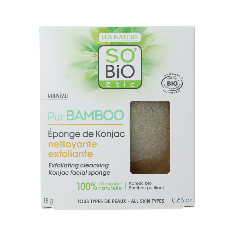 So Bio Etic Bamboo konjac sponge 1.00 Stuks