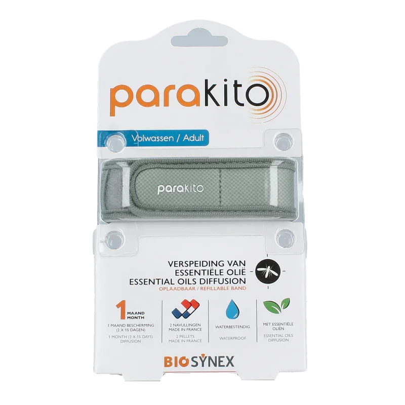 Parakito Anti mug armband volwassenen kaki 1 Stuks