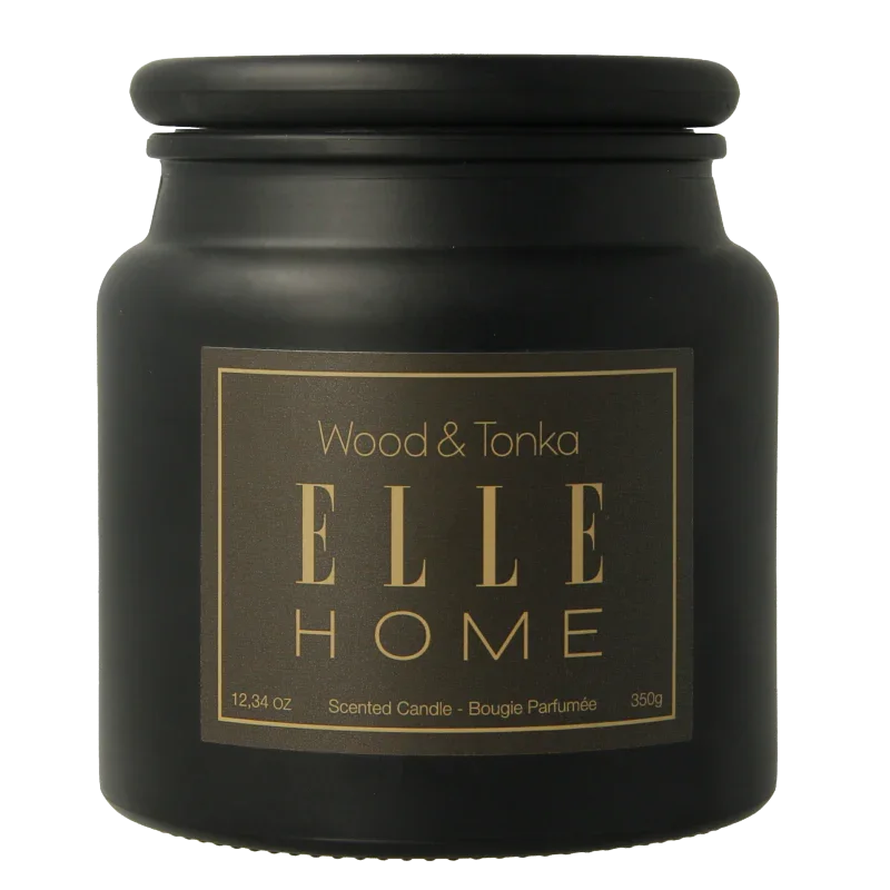 Elle Home Wood en tonka candle jar 350 Gram