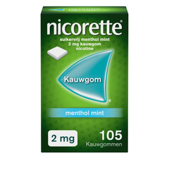 Nicorette Kauwgom 2mg menthol mint 105.00 Stuks