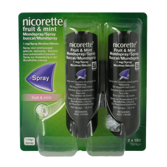 Nicorette Mondspray fruit & mint duo 2 Stuks