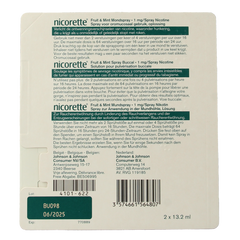 Nicorette Mondspray fruit & mint duo 2 Stuks