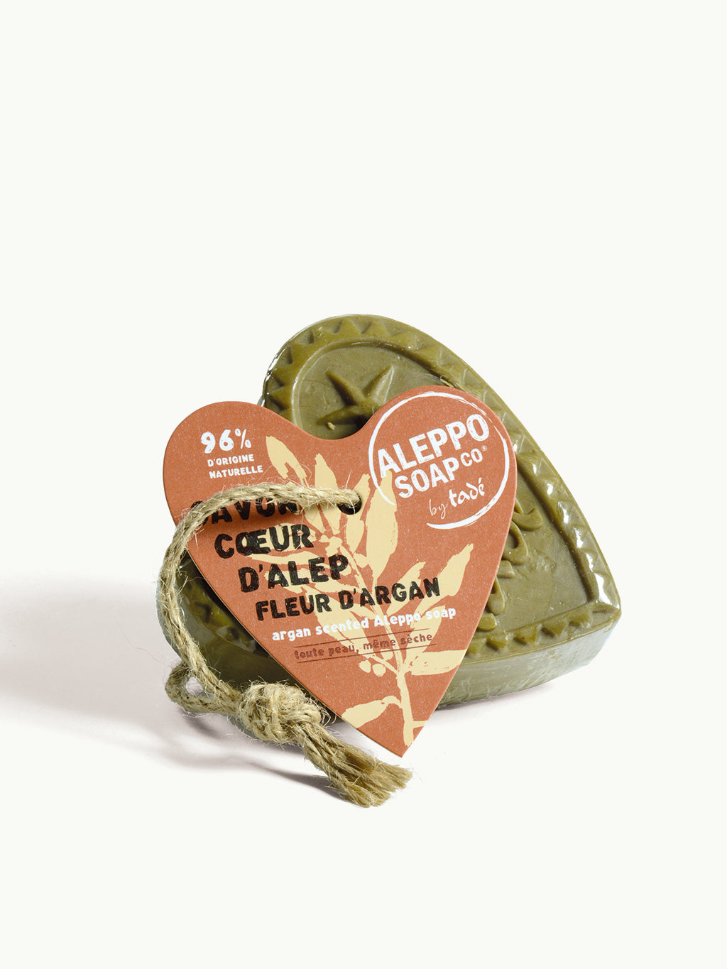 Aleppo Soap Co Savon d'Alep hart fleur de argan met touw 150.00 Gram