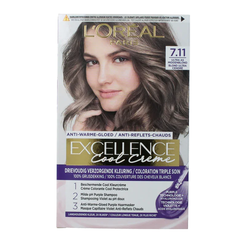 Excellence Cool creme 7.11 ultra asblond 1 Stuks