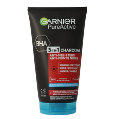 Garnier SkinActive pure active 3-in-1 charcoal reiniging 150 Milliliter