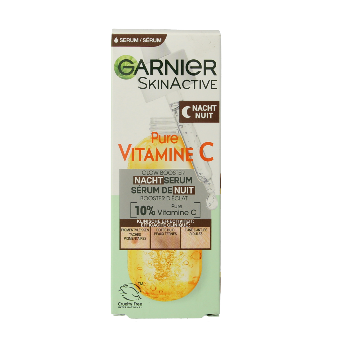 Garnier SkinActive nachtserum vitamine C hyaluronzuur 30.00 Milliliter