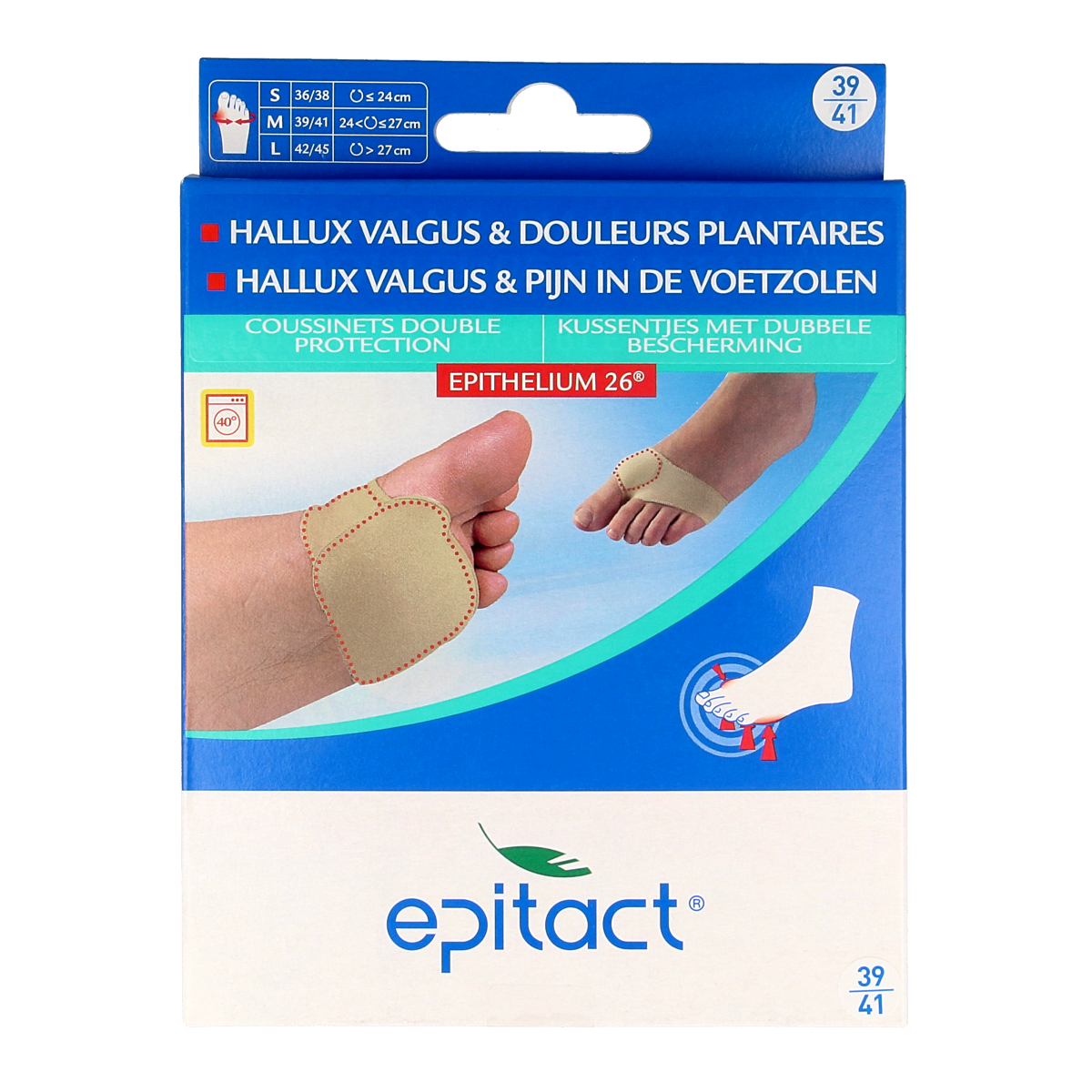 Epitact Voetzoolkussentjes dubbel maat 39/41 2.00 Stuks