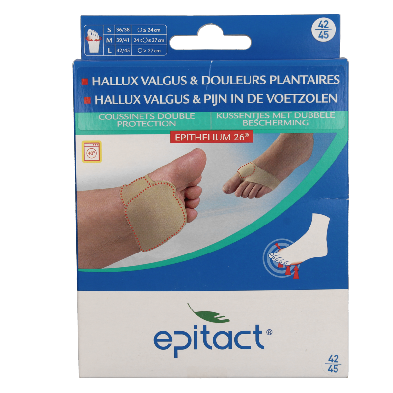 Epitact Voetzoolkussentjes dubbel maat 42/45 2 Stuks