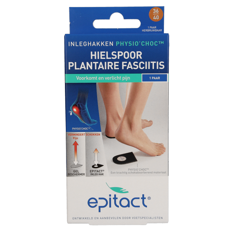 Epitact Hielspoor inleghakken met physio choc maat 36/40 2 Stuks