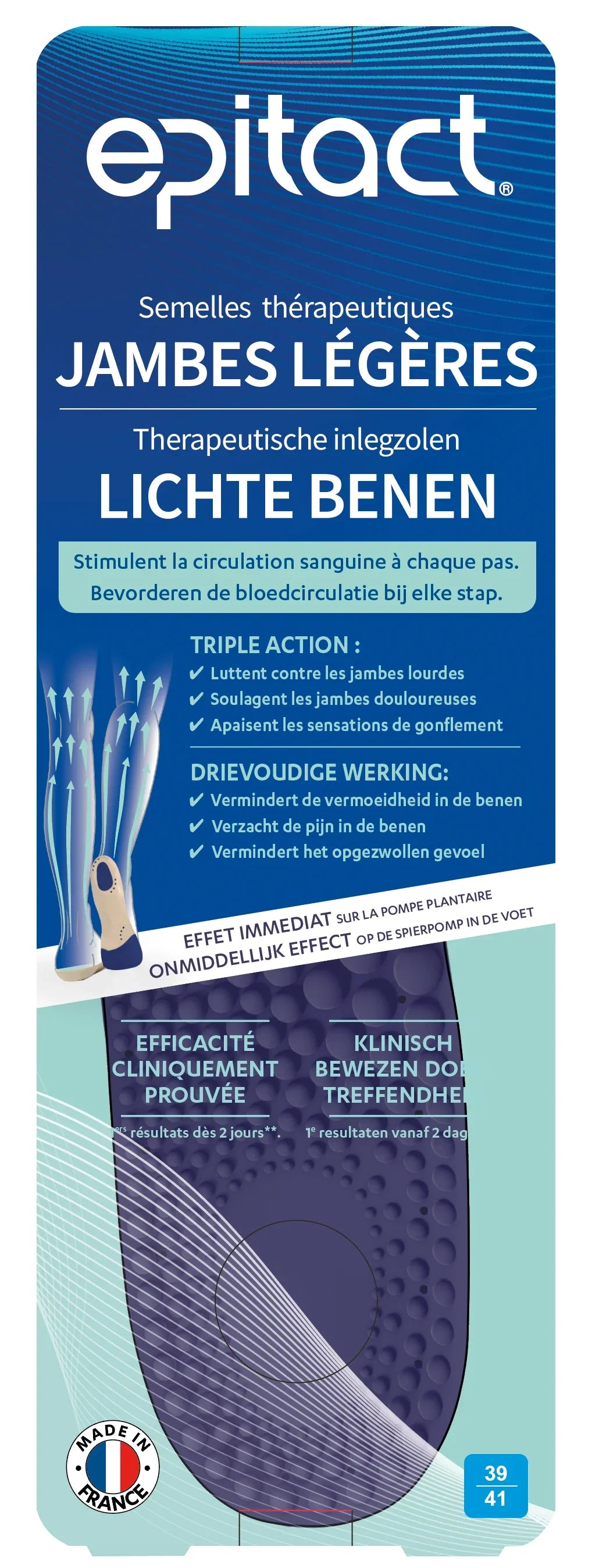 Epitact Inlegzolen lichte benen 39-41 1 Paar