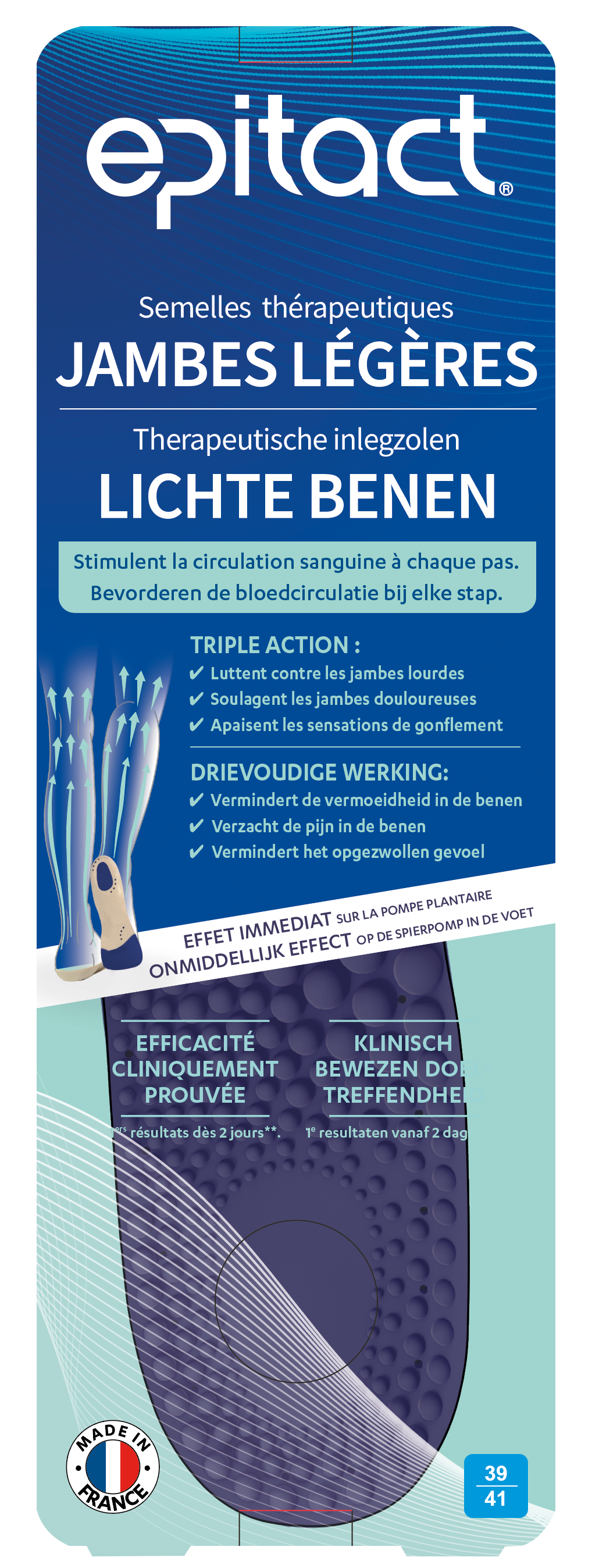 Epitact Inlegzolen lichte benen 39-41 1 Paar