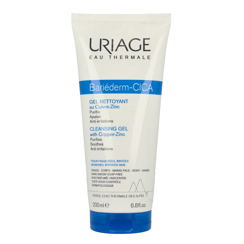 Uriage Bariederm cleansing cica gel irritated skin 200 Milliliter