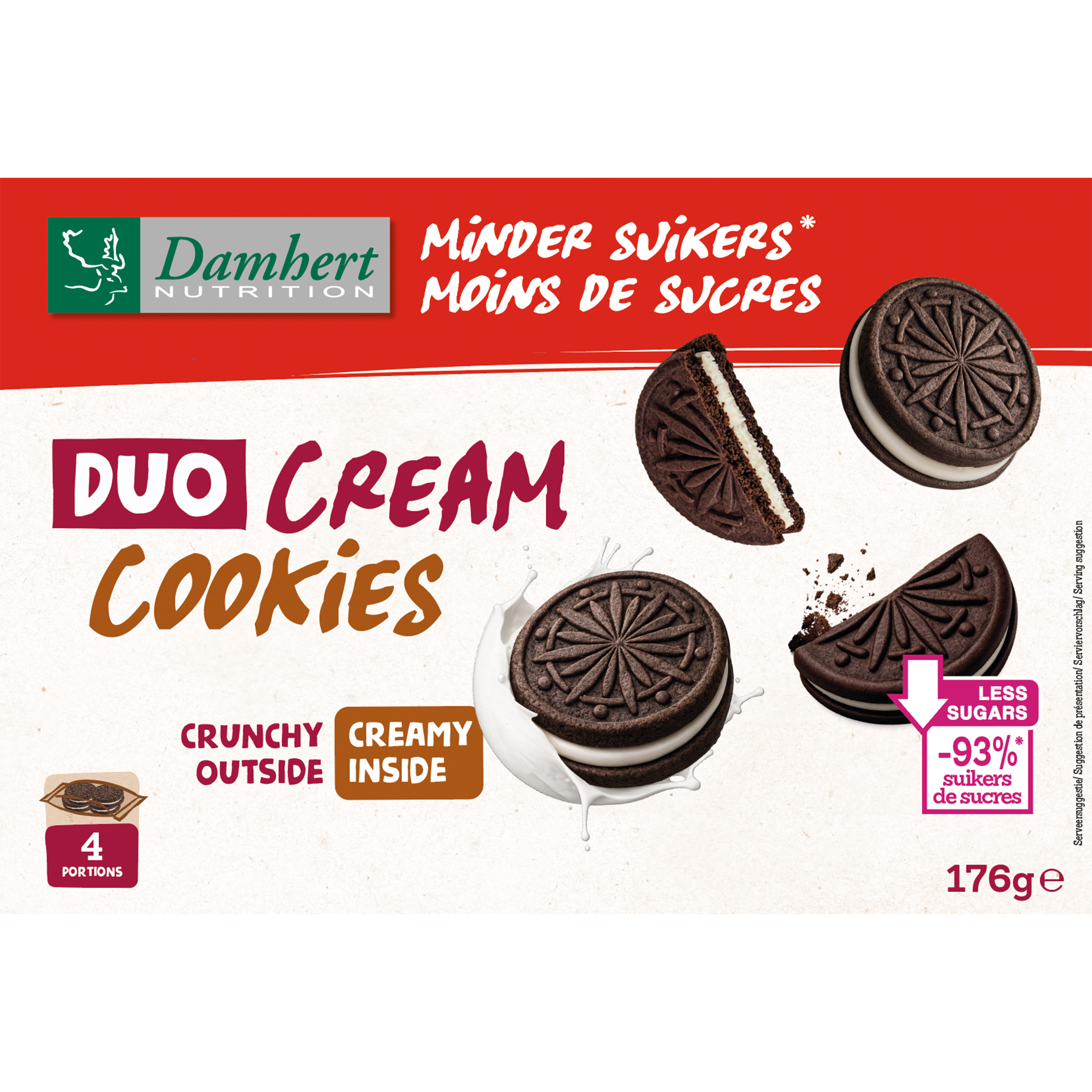 Damhert Minder Suikers Duo Cream Cookies 176.00 Gram