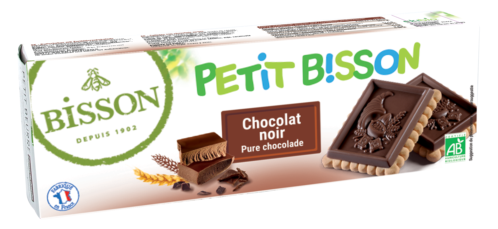 Bisson Petit theebiscuit pure chocolade bio 150 Gram