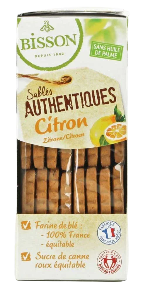 Bisson Authentieke zandkoekjes met citroen bio 183 Gram