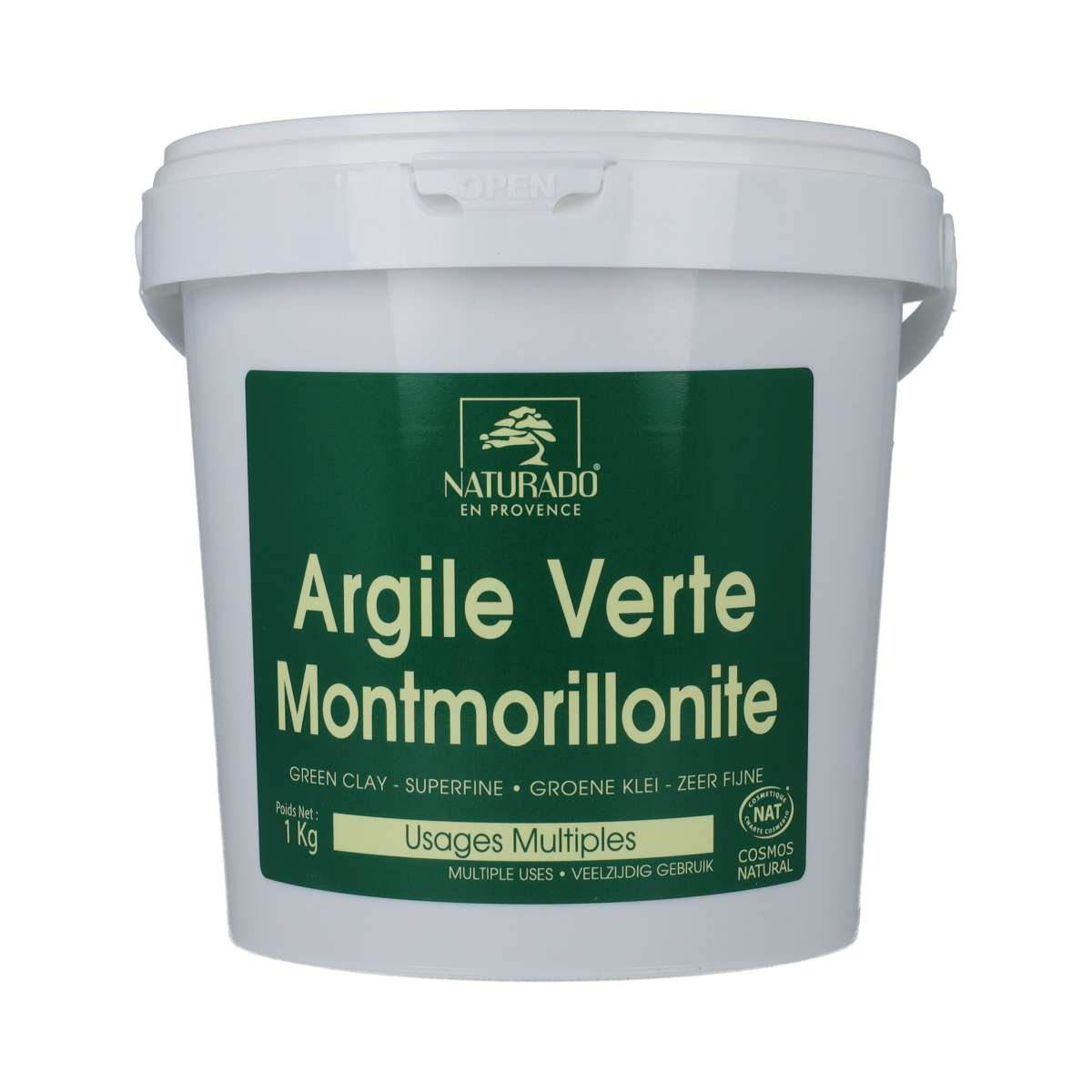 Naturado Groene klei montmorillon emmer 1.00 Kilogram