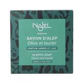 Najel Aleppo Aleppo zeep amber oud aroma aan koord 150 Gram