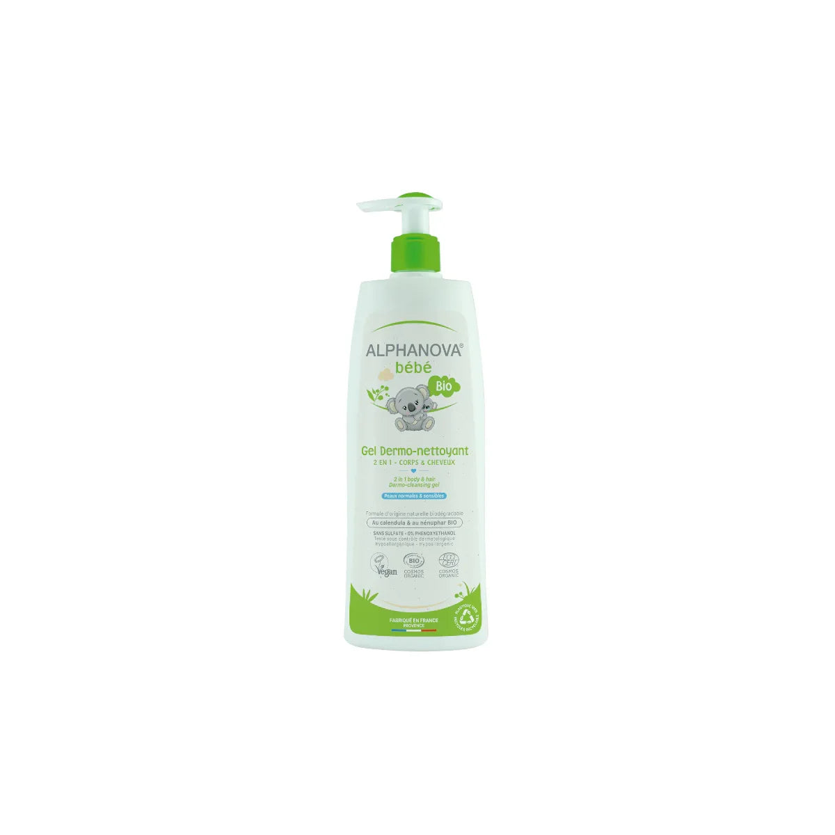 Alphanova Bebe Dermo cleansing hair & body 500 Milliliter