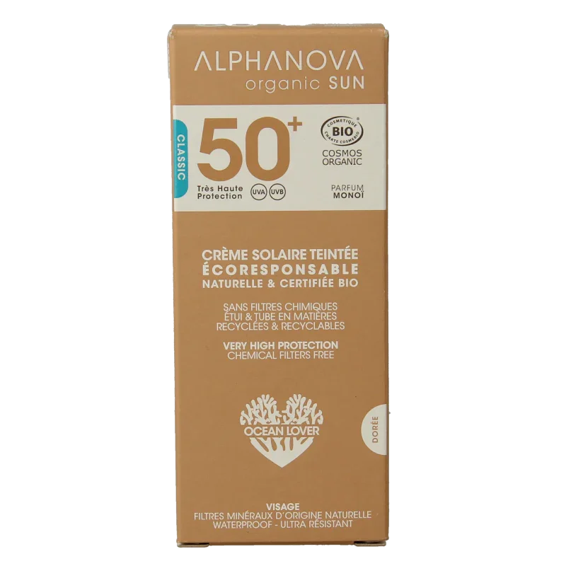 Alphanova Sun Sun bio tinted sunscreen cream golden SPF50+ 50 Gram