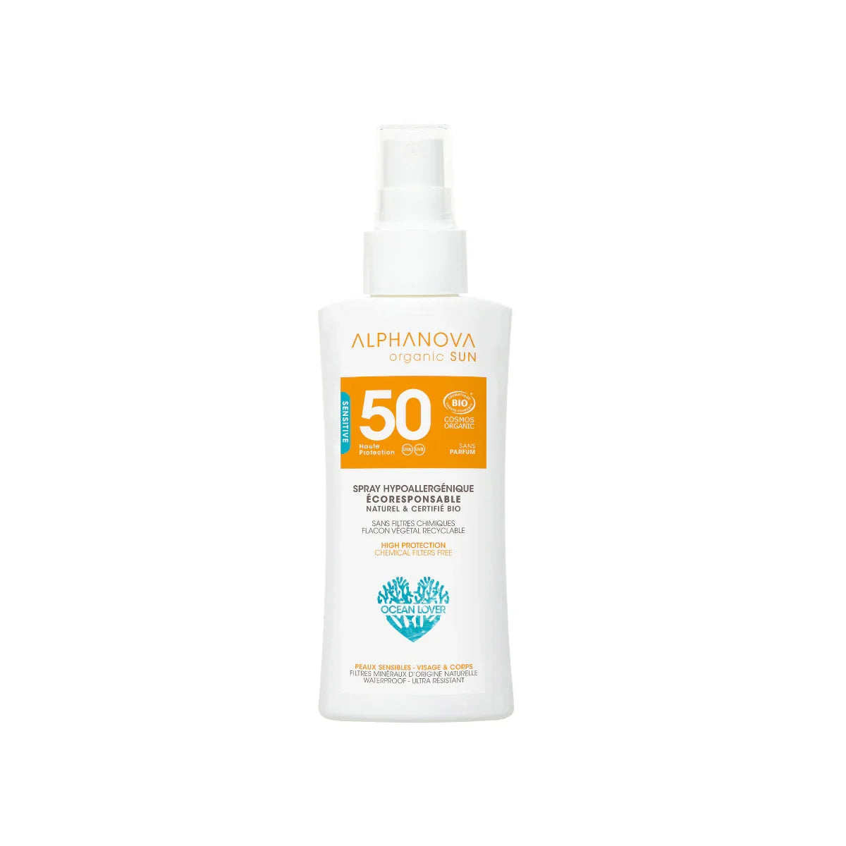 Alphanova Sun Sun bio hypoallergenic spray SPF50 organic 90 Gram