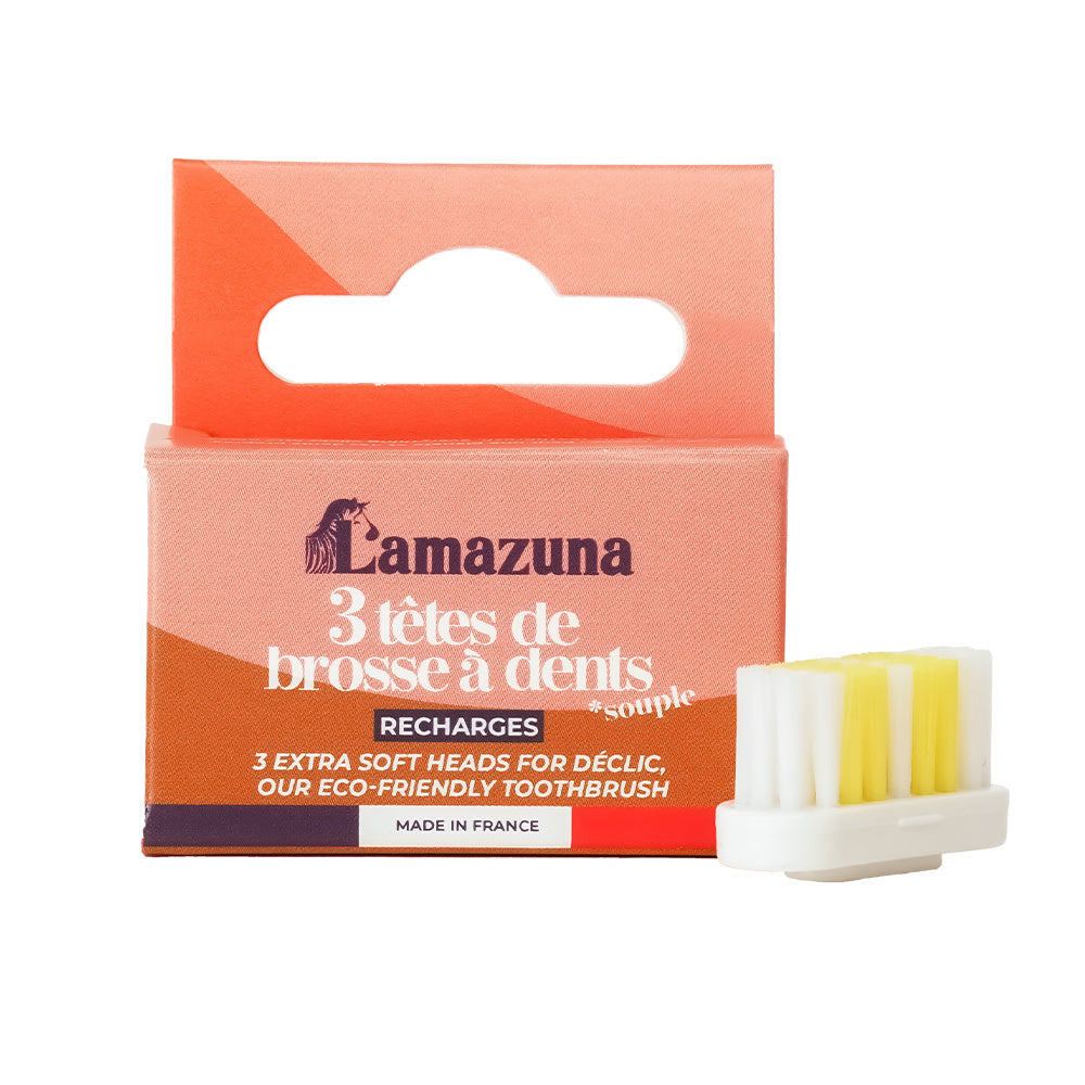 Lamazuna Set of 3 toothbrush heads soft S 1 Set
