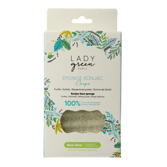 Lady Green Konjac gelaatspons aloe vera 1 Stuks