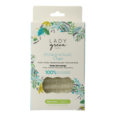 Lady Green Konjac gelaatspons aloe vera 1 Stuks
