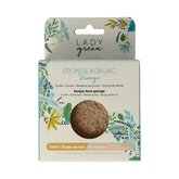Lady Green Konjac gezichtsspons crushed walnut 1 Stuks