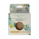 Lady Green Konjac gezichtsspons crushed walnut 1.00 Stuks