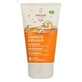 Weleda Kids 2-in-1 shampoo & bodywash blije sinaasappel 150 Milliliter