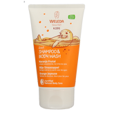 Weleda Kids 2-in-1 shampoo & bodywash blije sinaasappel 150.00 Milliliter