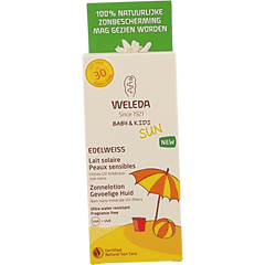 Weleda Edelweiss zonnelotion gevoelige huid SPF30 150 Milliliter