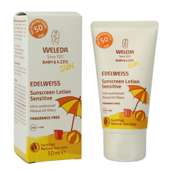 Weleda Edelweiss zonnecreme gevoelige huid SPF50 50 Milliliter