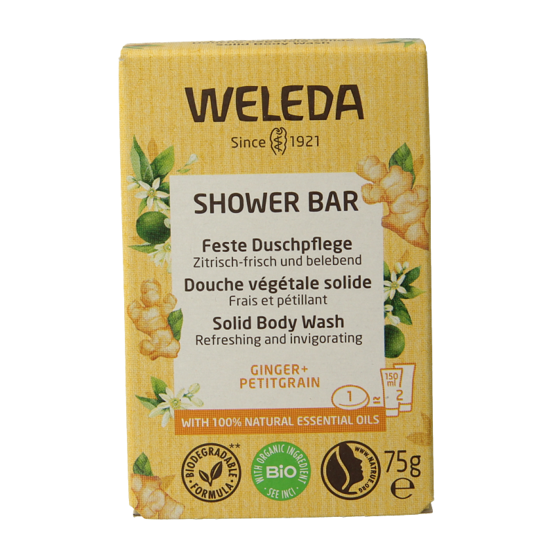 Weleda Shower bar ginger + petitgrain 75.00 Gram