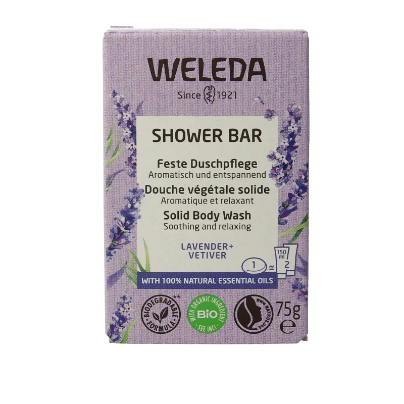 Weleda Shower bar lavender + vetiver 75 Gram