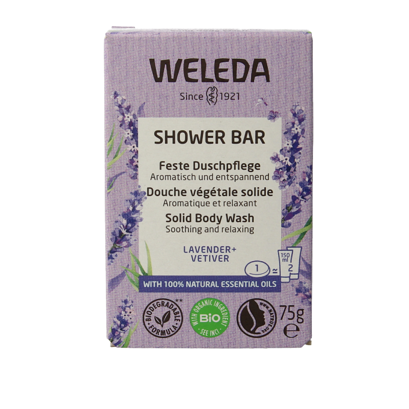 Weleda Shower bar lavender + vetiver 75 Gram