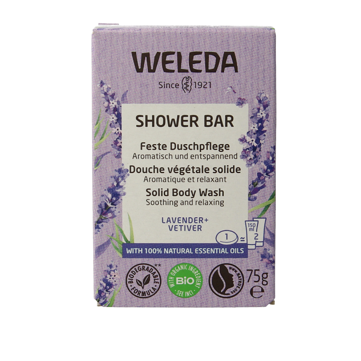 Weleda Shower bar lavender + vetiver 75.00 Gram
