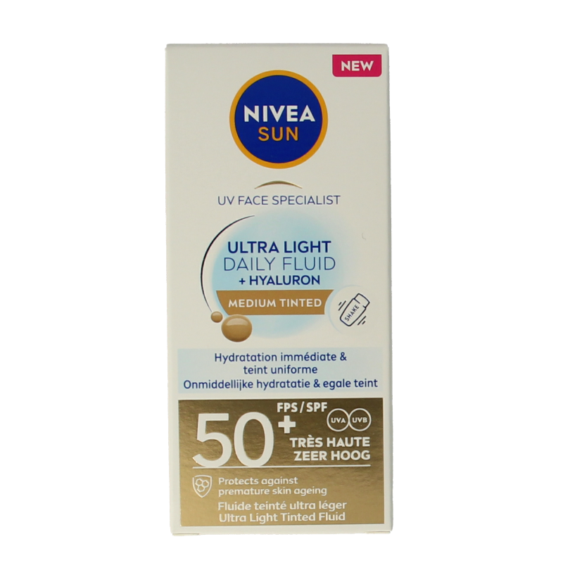 Nivea Sun face daily fluid SPF50 tint medium 40 Milliliter