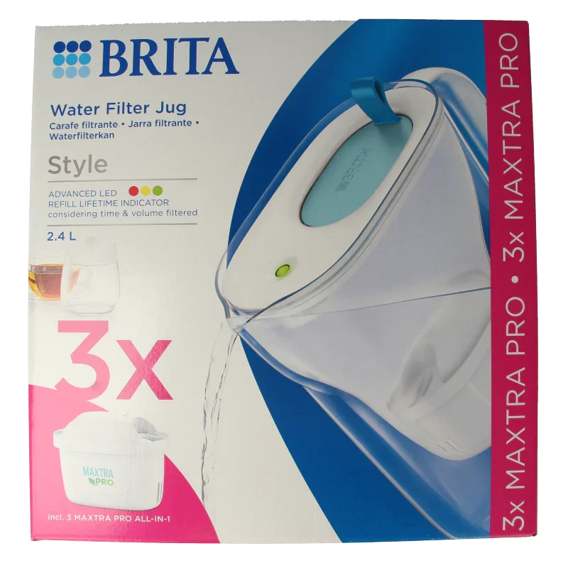 Brita Style cool blue + 3 maxtra pro all-in-1 1 Set