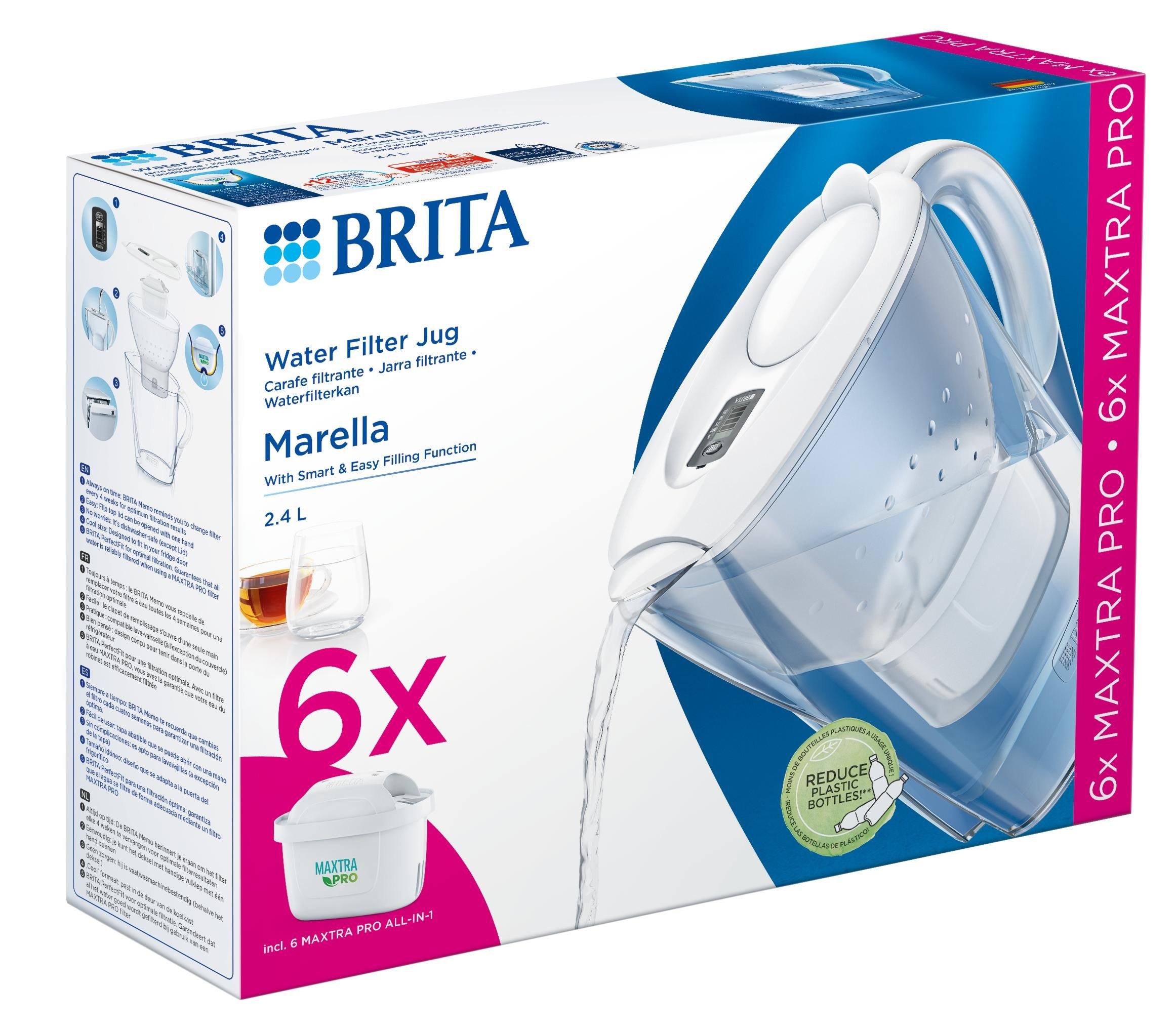 Brita Marella cool white + 6 maxtra pro all-in-1 1 Set