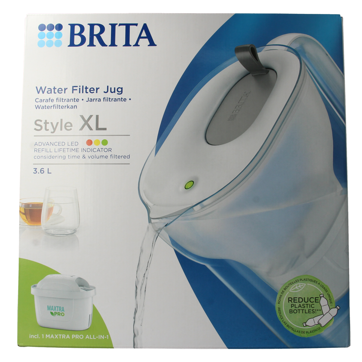 Brita Waterfilterkan style XL grey 1.00 Stuks